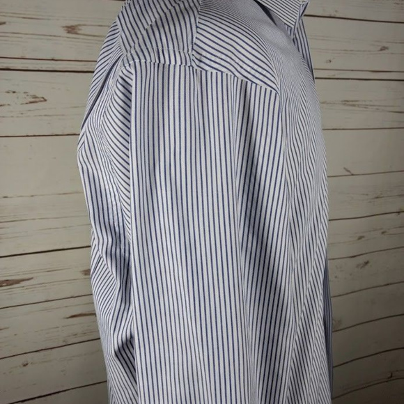 Burberrys Mens White/Blue Stripe Button Down Shirt - Picture 4 of 6